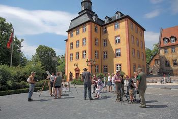 Sonnenbeobachtung auf dem Schlossplatz Gedern